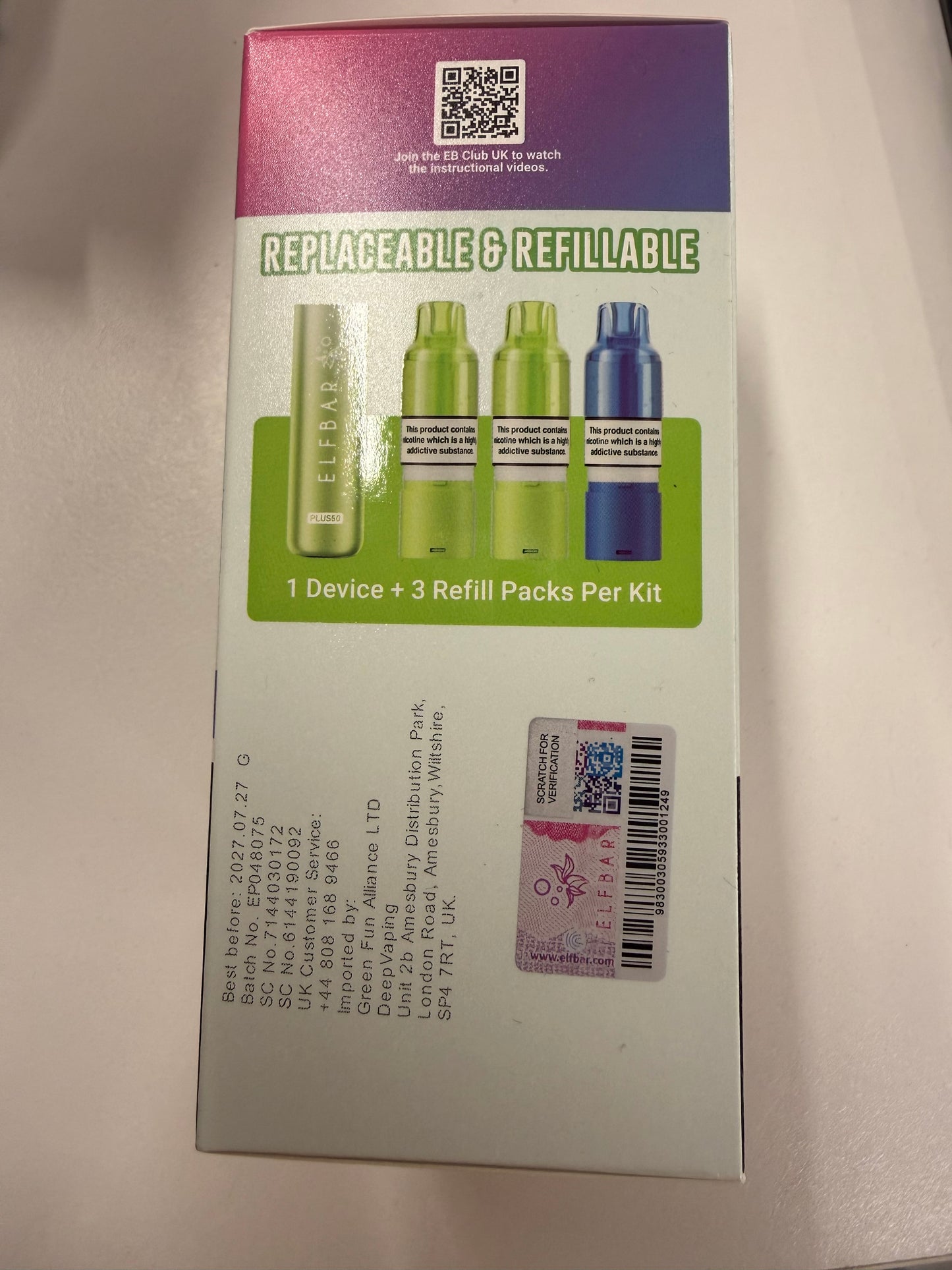 ELFBAR PLUS 50K REFILLABLE KIT